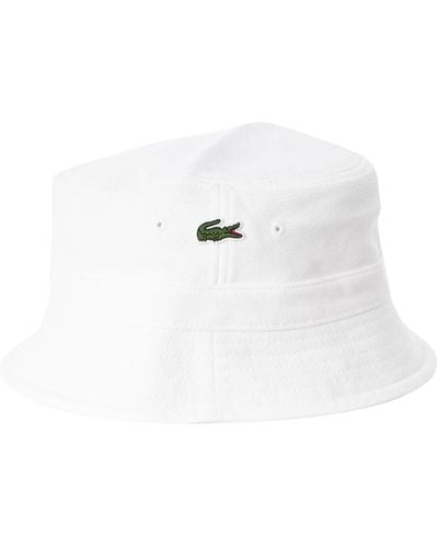 Lacoste Logo Bucket Hat - White
