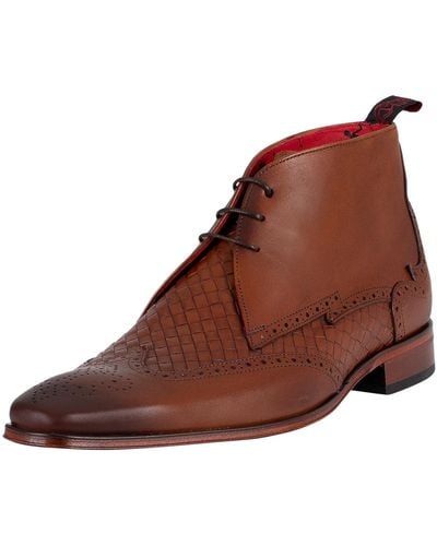 Jeffery West Brogue Leather Boots - Brown