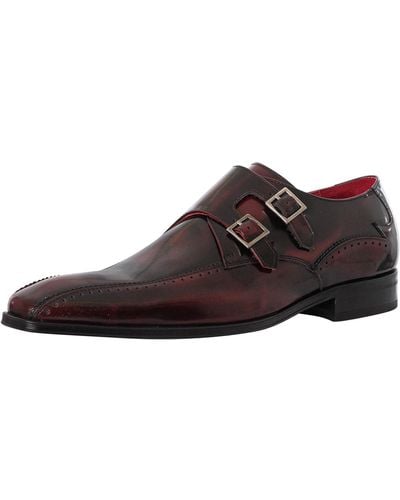 Jeffery West Polished Leather Monk Shoes - Brown