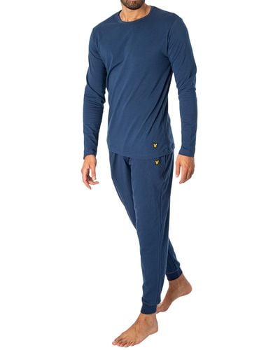Lyle & Scott Gray Longsleeved Pajama Set - Blue