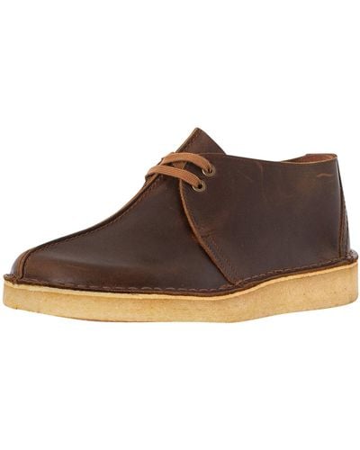Clarks Desert Trek Leather Shoes - Brown