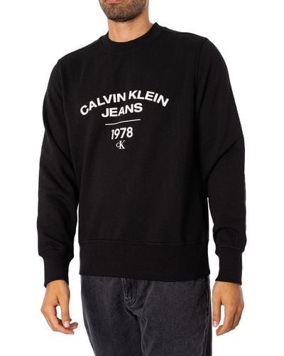 Calvin Klein Varsity Curve Sweatshirt - Black