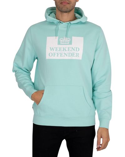 Weekend Offender Hm Service Graphic Pullover Hoodie - Blue