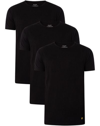 Lyle & Scott 3 Pack Maxwell Lounge Crew T-shirts - Black