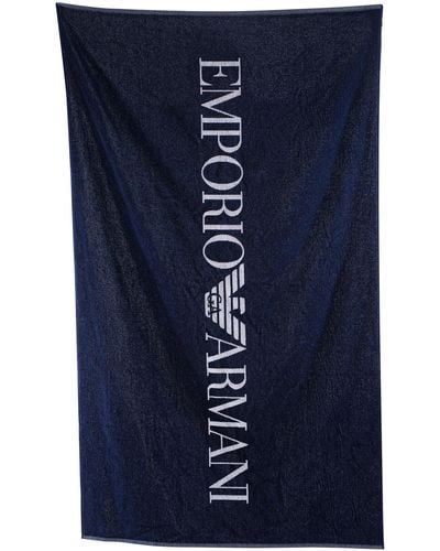 Emporio Armani Brand Towel - Blue