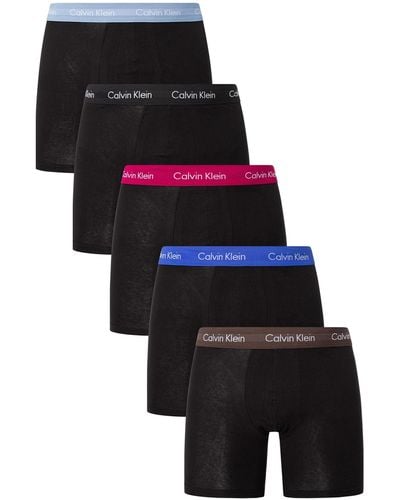 Calvin Klein 5 Pack Cotton Stretch Boxer Briefs - Black