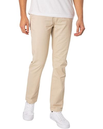 Superdry Slim Tapered Stretch Chino Trousers - Natural