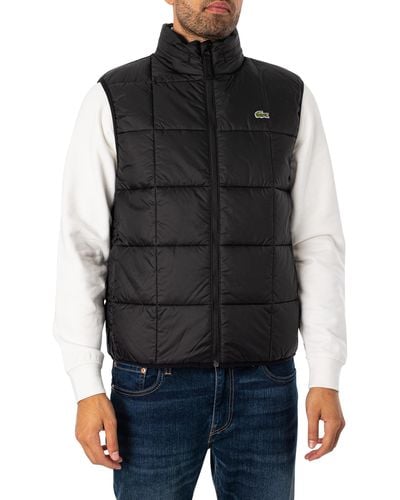 Lacoste Logo Puffer Gilet - Black