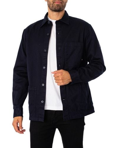 Tommy Hilfiger Heavy Twill Solid Overshirt - Blue