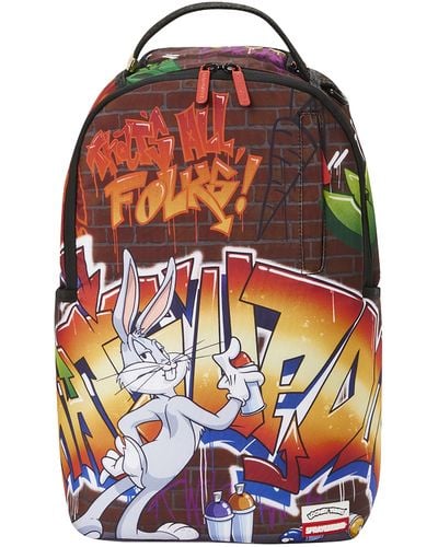 Sprayground Looney Toons Bugs Graffiti Backpack - Red