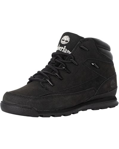 Timberland Euro Rock Mid Hiker Leather Boots - Black