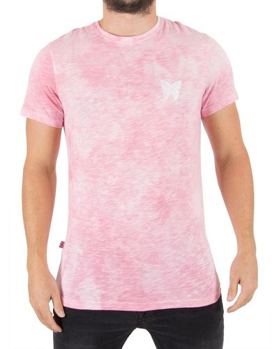 Good For Nothing Pink Acid Wash Logo T-shirt