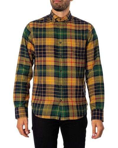 GANT Regular Plaid Flannel Check Shirt - Black
