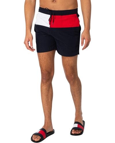 Tommy Hilfiger Color Block Drawstring Swim Shorts - Blue