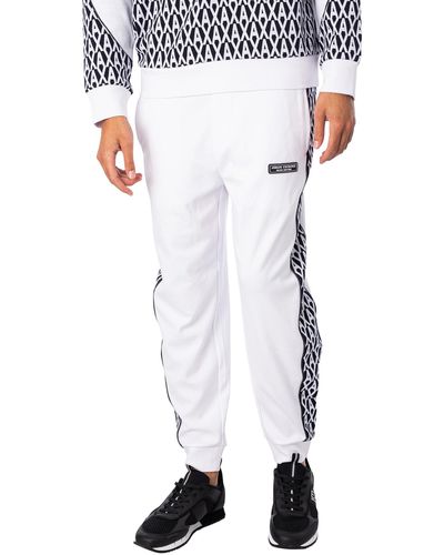 Armani Exchange Side Stripe Sweatpants - White