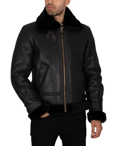Schott Nyc Joe Leather Jacket in Black for Men | Lyst