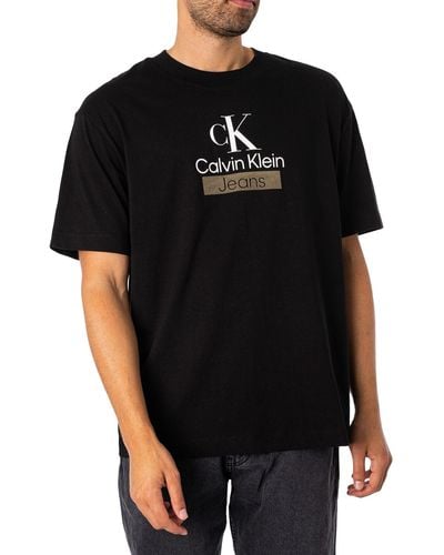 Calvin Klein Stacked Archival T-shirt - Black