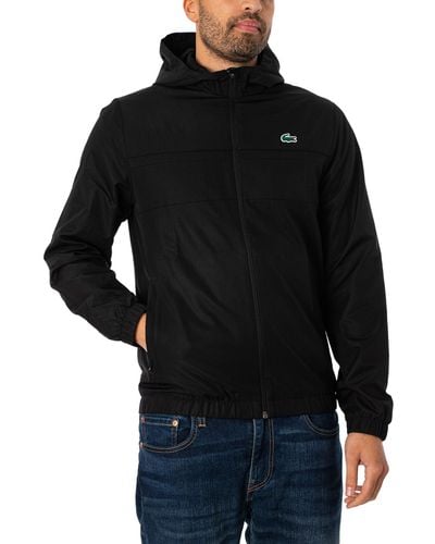Lacoste Recycled Fiber Zipped Hooded Jacket - Black