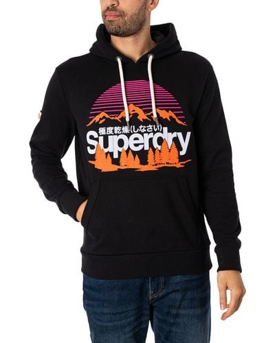 Superdry Great Outdoors Graphic Pullover Hoodie - Blue