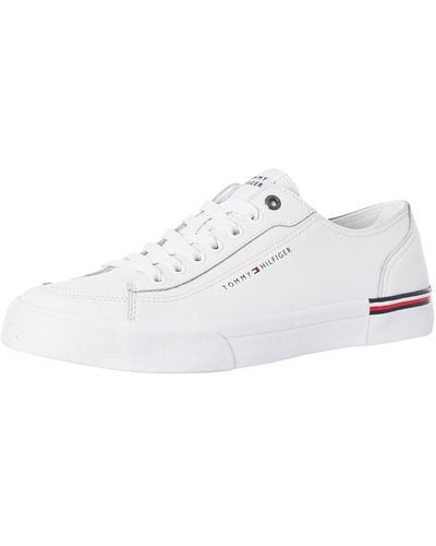 Tommy Hilfiger Corporate Vulc Leather Trainers - White