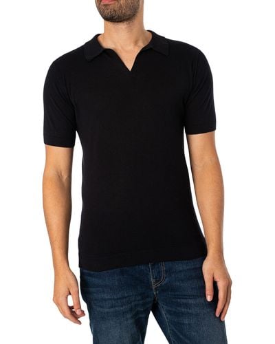 John Smedley Noah Sea Island Cotton Polo Shirt - Black