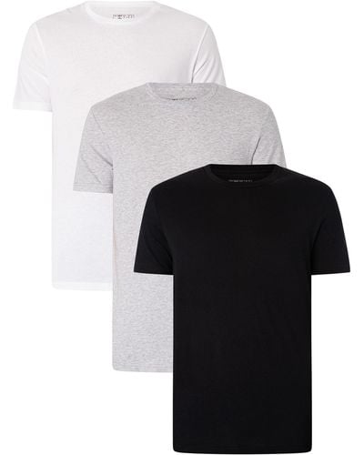 adidas 3 Pack Lounge Crew T-shirts - White