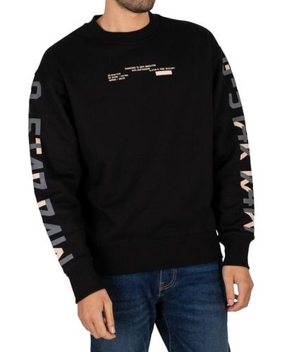 G-Star RAW Sleeve Graphics Sweatshirt - Black