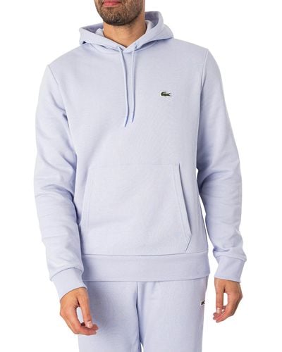 Lacoste Embroidered Logo Hoodie - Blue