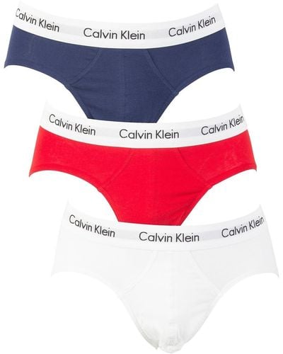 Calvin Klein 3 Pack Cotton Stretch Briefs - Blue