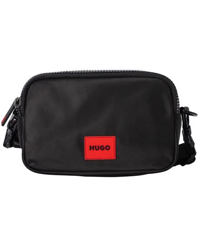 HUGO Ethon 2.0 Logo Double Zip Bag - Black