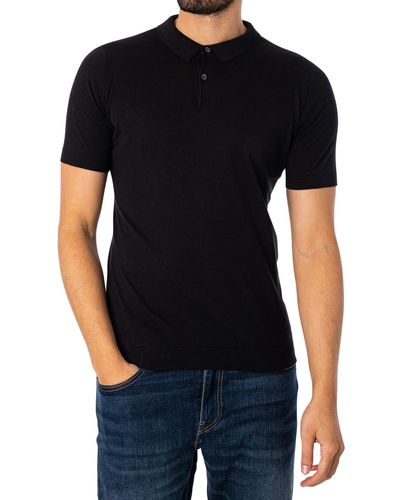 John Smedley Rhodes Polo Shirt - Black