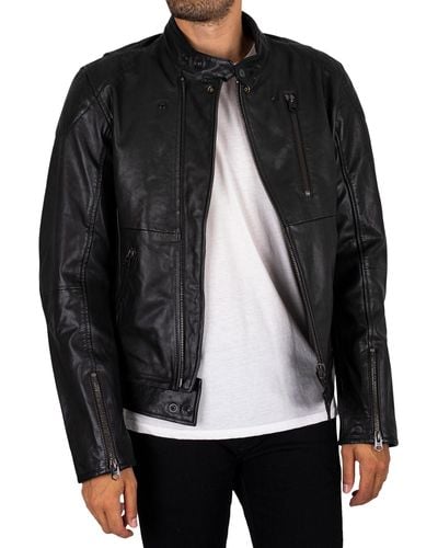 G-Star RAW Rider Leather Jacket - Black