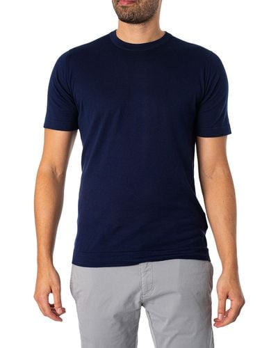 John Smedley Lorca Welted T-shirt - Blue