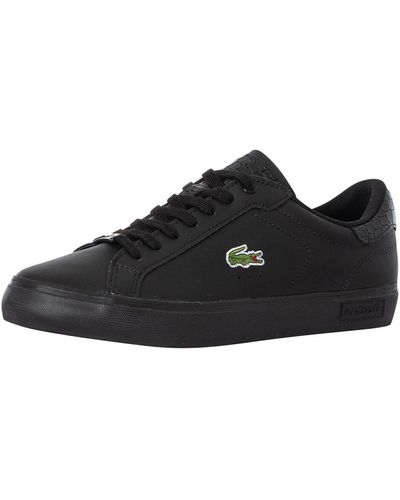 Buy Lacoste Men Black Leather Sneakers Online - 815581 | The Collective