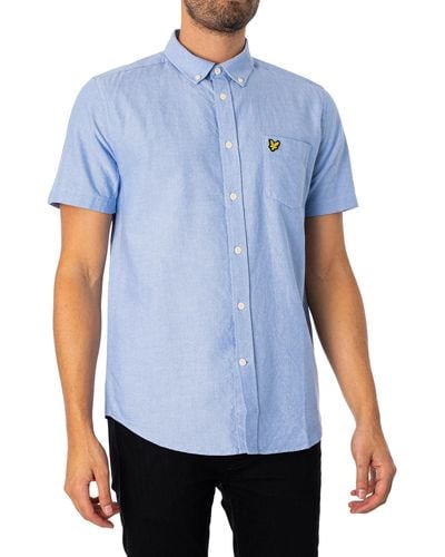 Lyle & Scott Short Sleeved Oxford Shirt - Blue