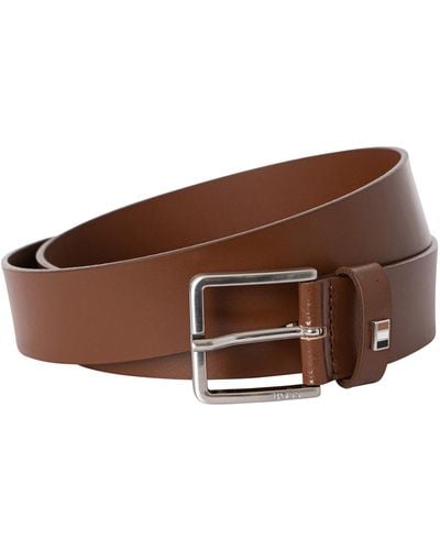 BOSS The Flag Leather Belt - Brown