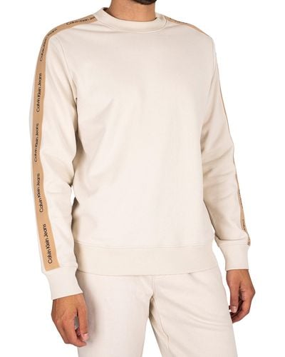 Calvin Klein Contrast Tape Sweatshirt - Natural