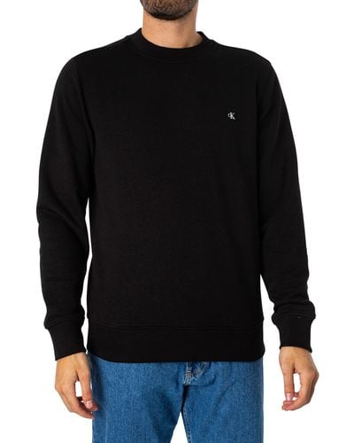 Calvin Klein Embroidered Chest Badge Sweatshirt - Black