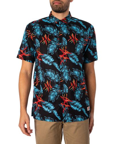 Superdry Hawaiian Short Sleeved Shirt - Blue