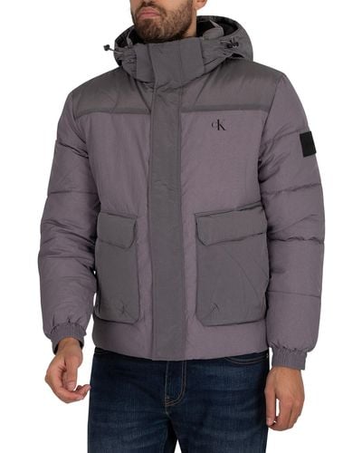 Calvin Klein Ripstop Non Down Puffer Jacket - Grey