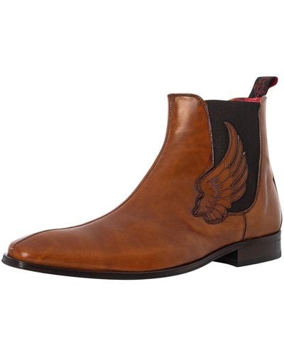 Jeffery West Wing Leather Chelsea Boots - Brown