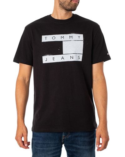 Tommy Hilfiger Classic Spray Flag T-shirt - Black