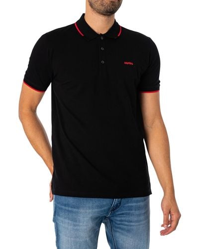 HUGO Dinoso222 Logo Slim Polo Shirt - Black