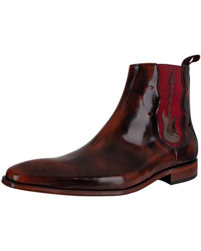 Jeffery West Polished Leather Chelsea Boots - Brown