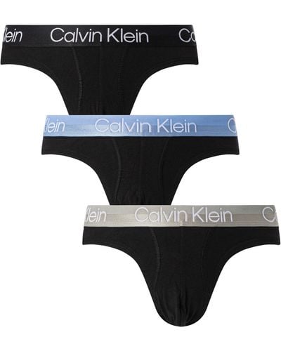 Calvin Klein 3 Pack Modern Structure Hip Briefs - Black