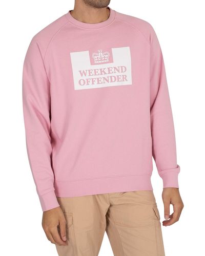 Weekend Offender Penitentiary Graphic Sweatshirt - Pink