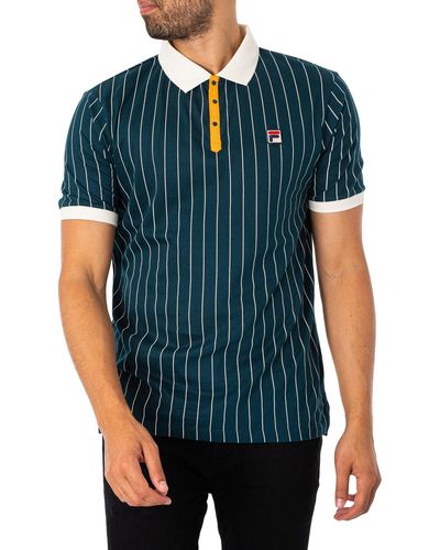 Fila Classic Vintage Stripe Polo Shirt - Blue
