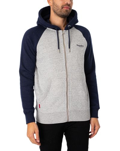 Superdry Essential Baseball Zip Hoodie - Grey