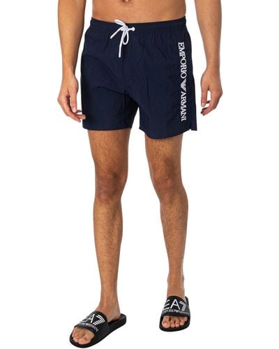 Emporio Armani Side Brand Swim Shorts - Blue