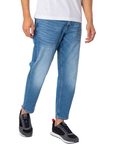 HUGO 340 Loose Tapered Fit Jeans - Blue